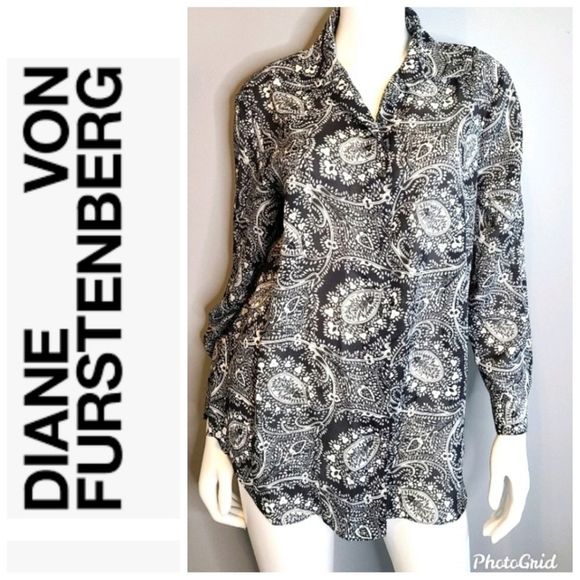 Diane Von Furstenberg NEW TAGS Blouse size small - Picture 4 of 14